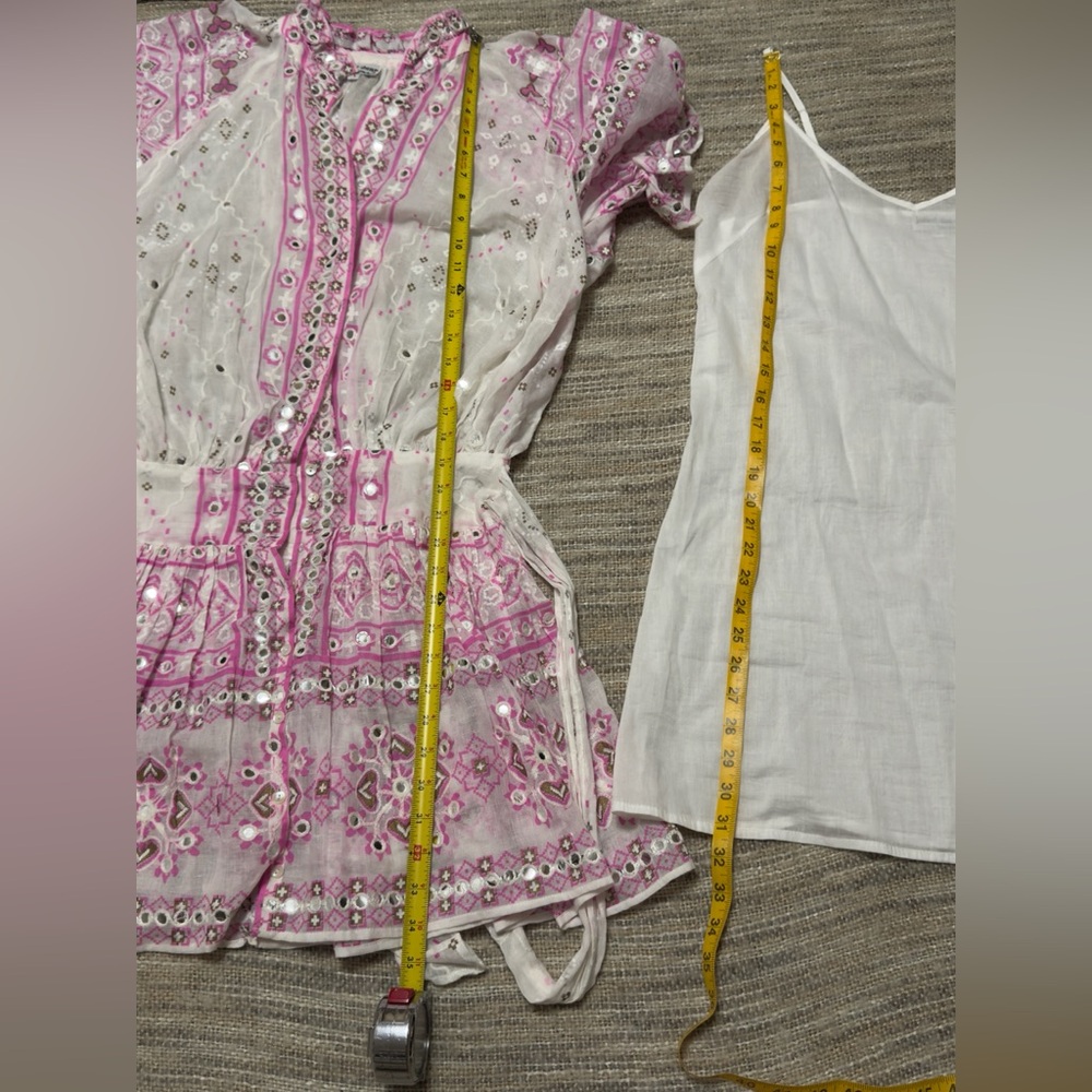Juliet Dunn White and Pink Embroidered Mini Dress - Picture 9 of 17